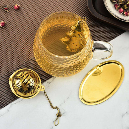 Gold Pendant Chain Tea Ball Stainless Steel Filtration Office Tea Making Device