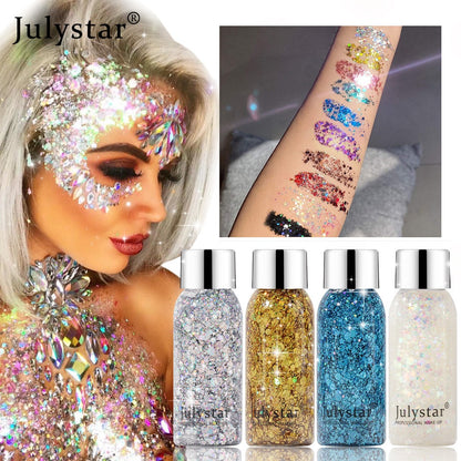 Julystar diamant cassé paillettes poudre transfrontalière Pop Show scène boîte de nuit maquillage paillettes ombre à paupières maquillage