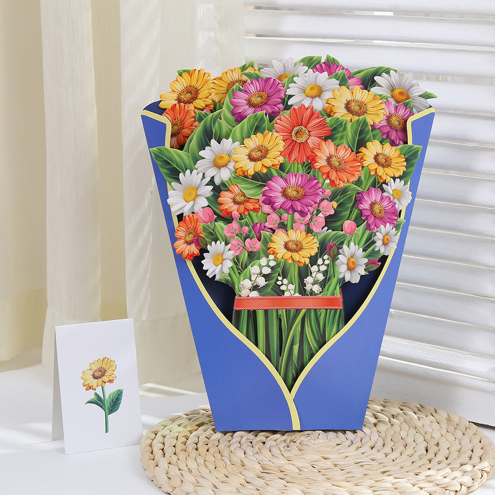 Flowers Holiday Gift Large Bouquet Greeting Card Decoration Greeting