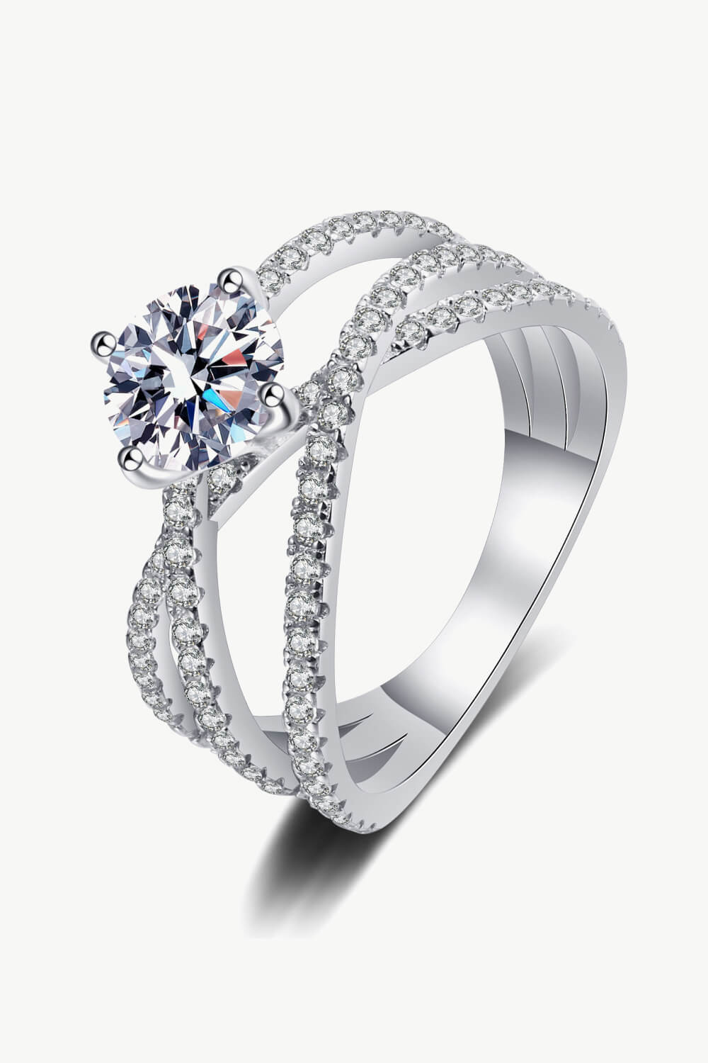 1 Carat Moissanite Crisscross Ring - Jaazi Intl