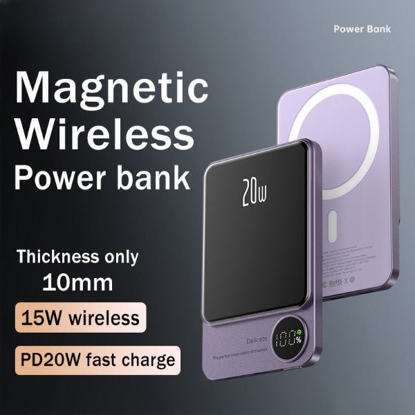 10000mAh Macsafe Powerbank Magnetic Wireless Power Bank For 14 14Pro 14ProMax 14Plus Charger External Auxiliary Battery - Jaazi Intl