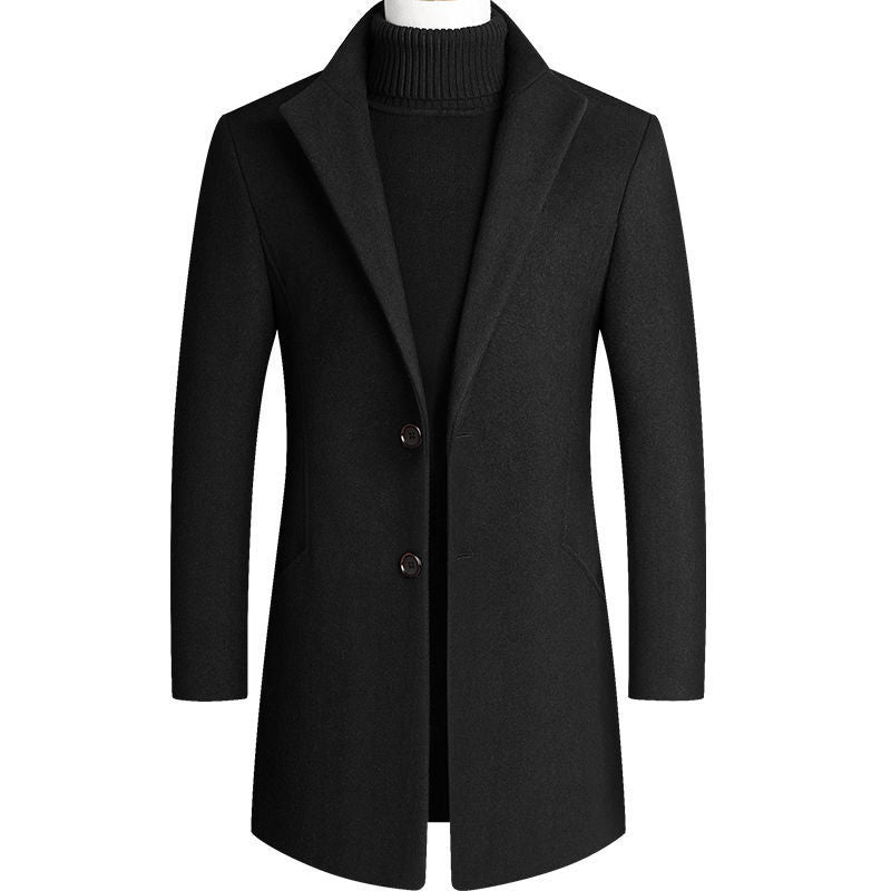 Men's Wool Coat Medium Length Leisure Suit