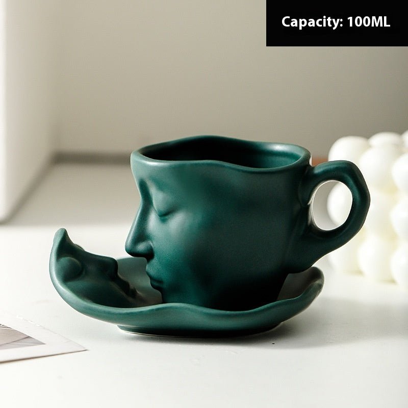 100ml Small Size Creative Person Face Kiss Ceramic Cup Dish - Jaazi Intl