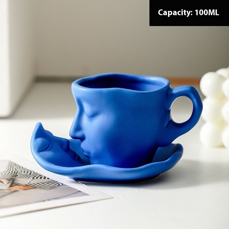 100ml Small Size Creative Person Face Kiss Ceramic Cup Dish - Jaazi Intl