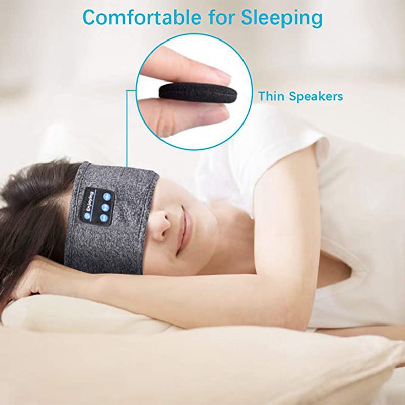 Wireless Bluetooth Sleeping Headphones Headband Thin Soft Elastic Comfortable Music Ear Phones Eye Mask For Side Sleeper Sports - Jaazi Intl