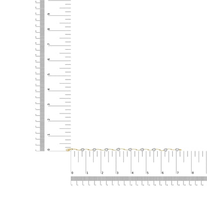 10k Two - Tone Gold 1/3 Cttw Diamond Pave Set Heart S - Link 7.25" Bracelet (I - J Color, I2 - I3 Clarity) - Jaazi Intl