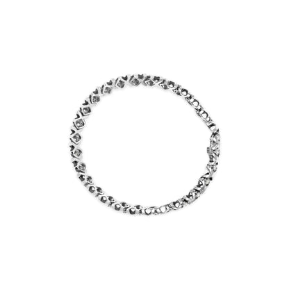 10K White Gold 1 1/2 Cttw Diamond Alternating Diamond and X - Link 7.5" Tennis Bracelet (H - I Color, I2 - I3 Clarity) - Jaazi Intl