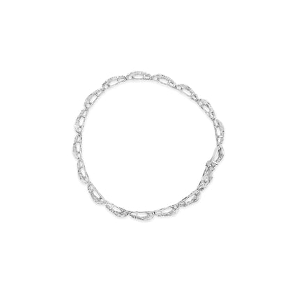 10k White Gold 1/2 Cttw Diamond Infinity Weave Link Bracelet (I - J Color, SI2 - I1 Clarity) - 7" - Jaazi Intl