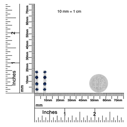 10K White Gold 2.5MM Sapphire Gemstone and 1/2 Cttw Diamond Hoop Earrings (H - I Color, I1 - I2 Clarity) - Jaazi Intl