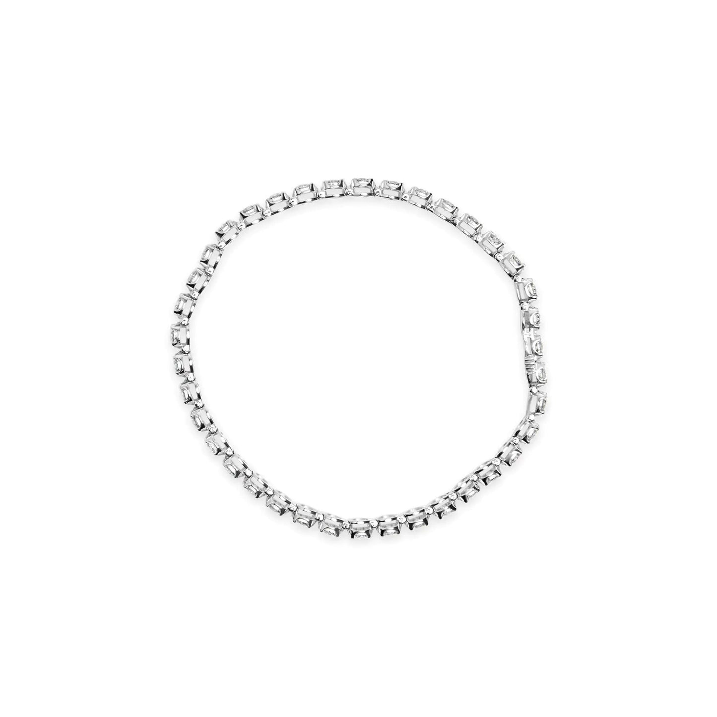 10K White Gold 3.00 Cttw Miracle Set Diamond Bezel Link Style Tennis Bracelet (H - I Color, I2 - I3 Clarity) - 7.5" - Jaazi Intl