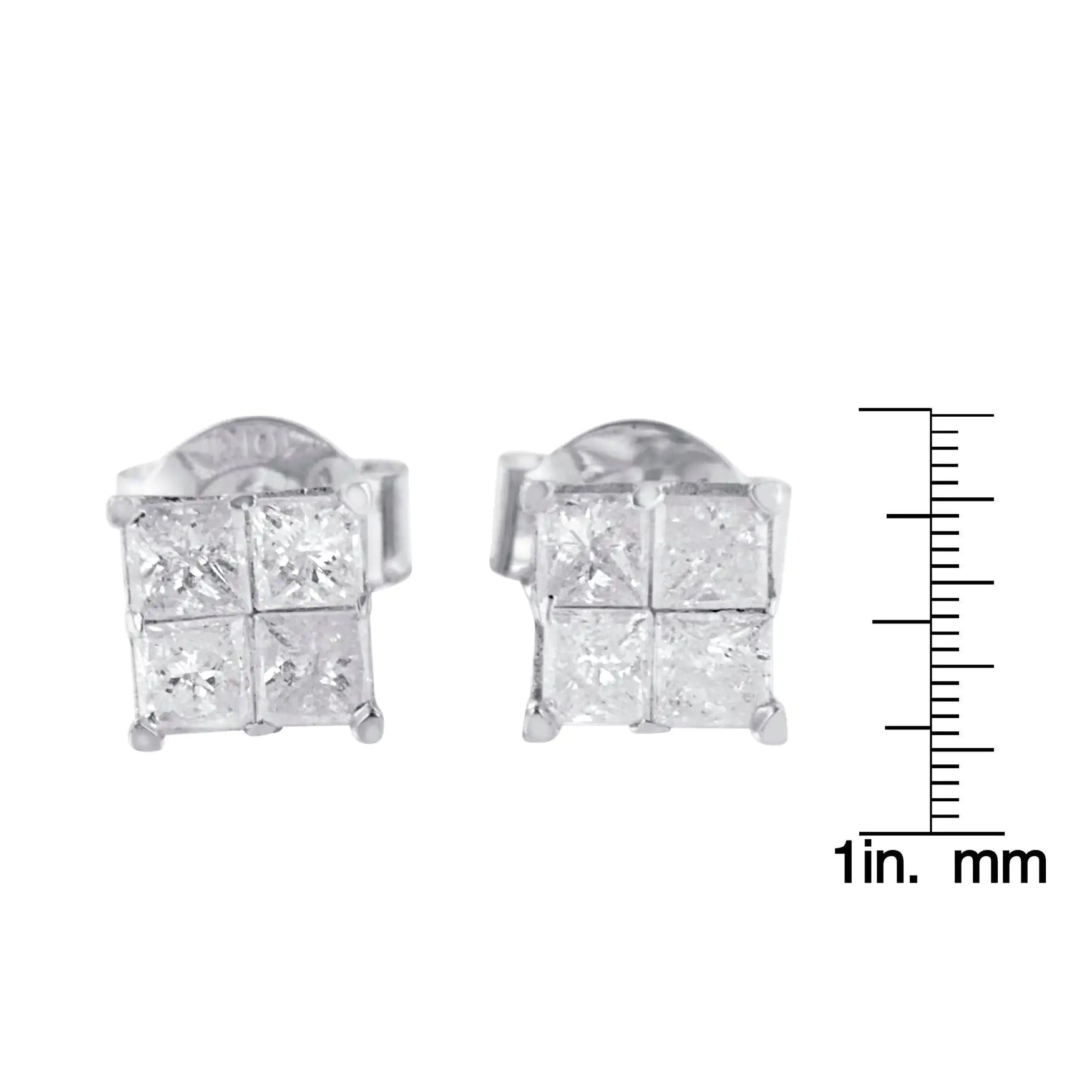 10k White Gold Diamond Stud Earrings (0.60 cttw, I - J Color, I2 - I3 Clarity) - Jaazi Intl