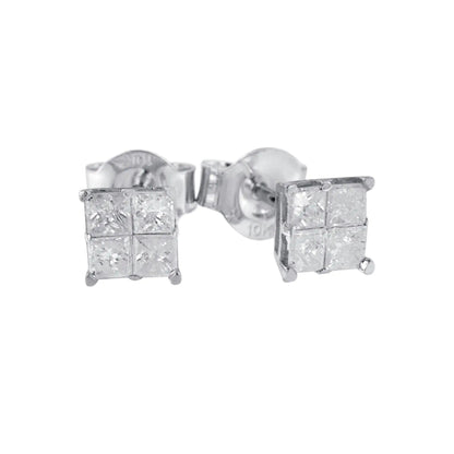 10k White Gold Diamond Stud Earrings (0.60 cttw, I - J Color, I2 - I3 Clarity) - Jaazi Intl