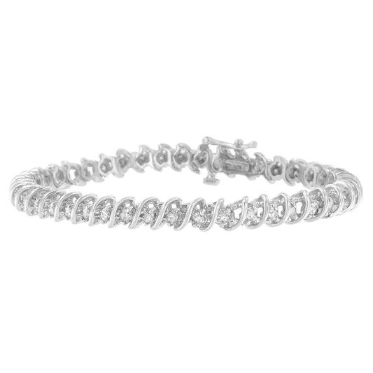 10K White Gold Round Cut Bonded Diamond Bracelet (2.50 cttw, H - I Color, I1 - I2 Clarity) - Jaazi International