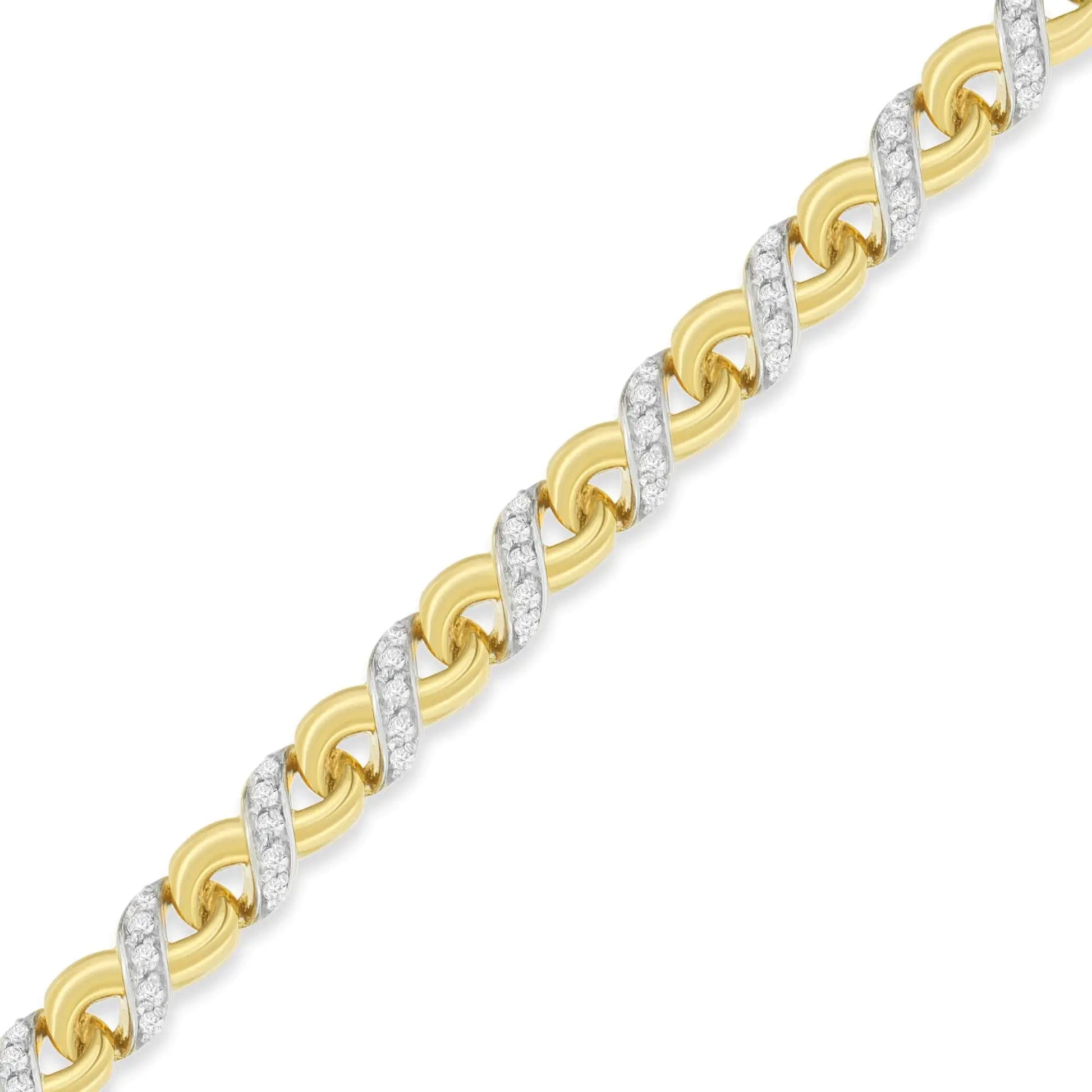 10K Yellow Gold 1 cttw Diamond Riviera Statement Pendant Necklace (J - K, I2 - I3) - Jaazi Intl