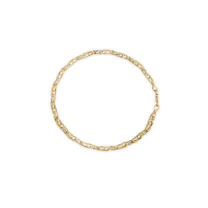 10K Yellow Gold 1.00 Cttw Diamond Cluster X Link Tennis Link 7.50" Bracelet (I - J Color, I2 - I3 Clarity) - Jaazi Intl