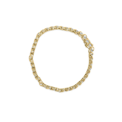 10K Yellow Gold 3 cttw Round - Cut Diamond Spiral Link 7.50" Bracelet (I - J Color, I1 - I2 Clarity) - Jaazi Intl