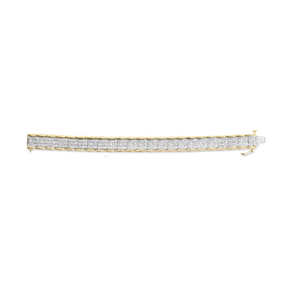 10K Yellow Gold 5.00 Cttw Round - Cut Diamond Link 7" Bracelet (J - K Color, I1 - I2 Clarity) - Jaazi Intl