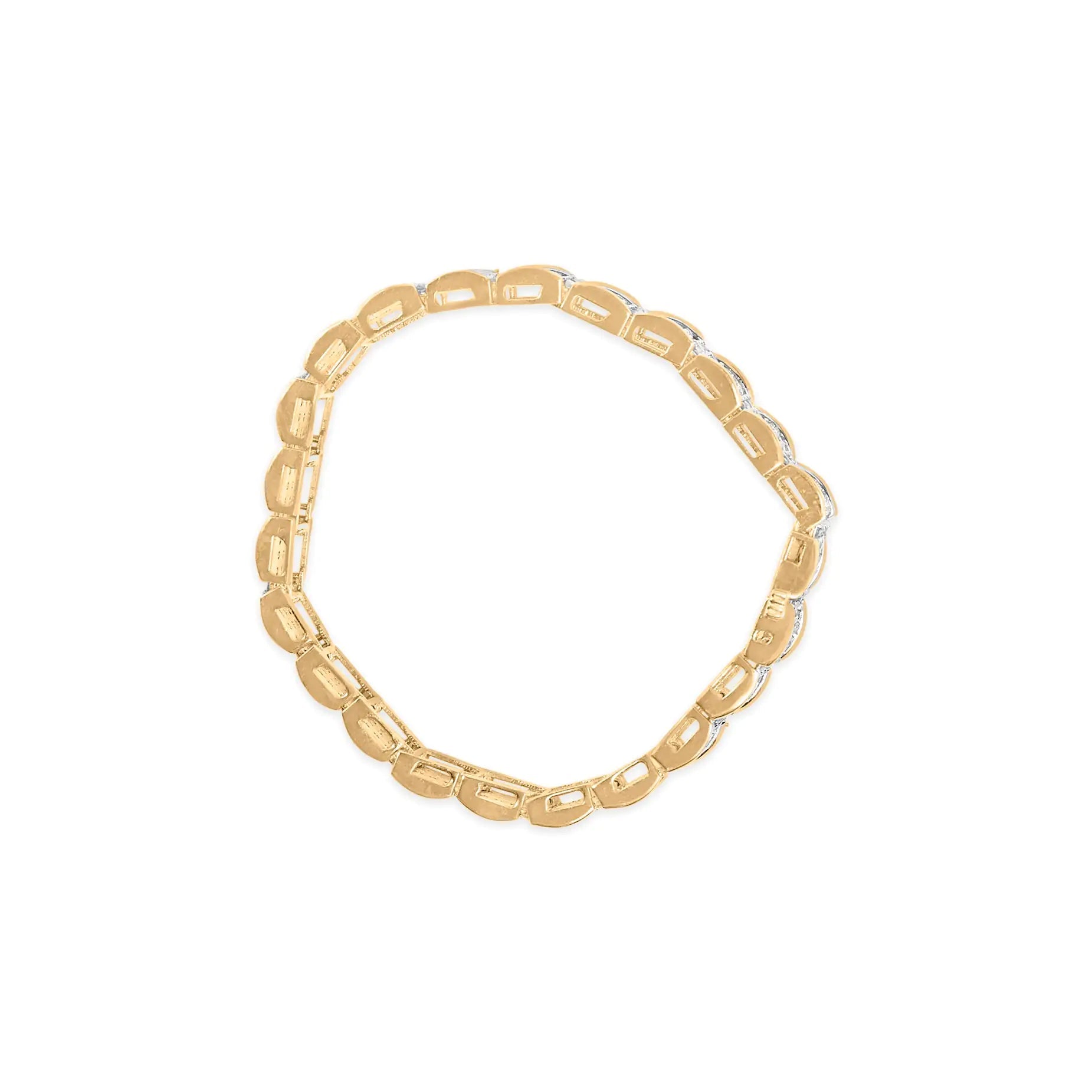 10K Yellow Gold 5.00 Cttw Round - Cut Diamond Link 7" Bracelet (J - K Color, I1 - I2 Clarity) - Jaazi Intl