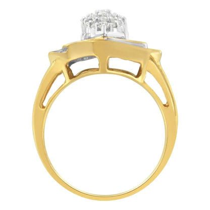 10K Yellow Gold Diamond Cluster Ring (3/4 Cttw, J - K Color, I2 - I3 Clarity) - Jaazi Intl