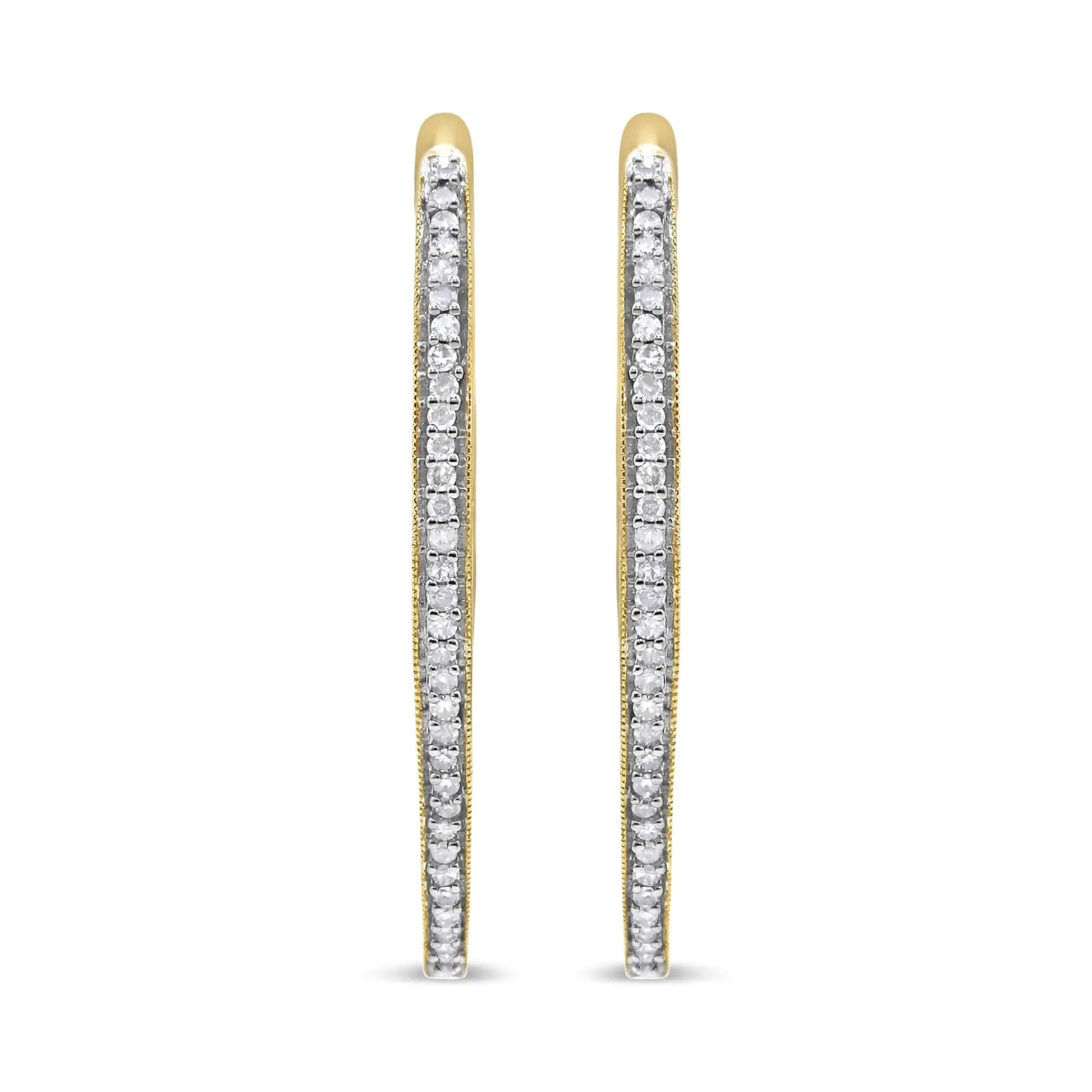 10k Yellow Gold Round Cut Diamond Earrings (1 cttw, I - J Color, I2 - I3 Clarity) - Jaazi Intl