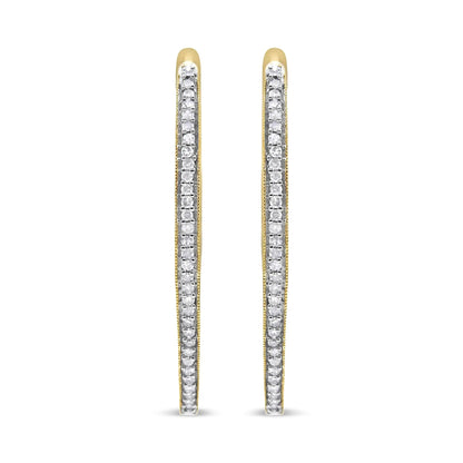 10k Yellow Gold Round Cut Diamond Earrings (1 cttw, I - J Color, I2 - I3 Clarity) - Jaazi Intl