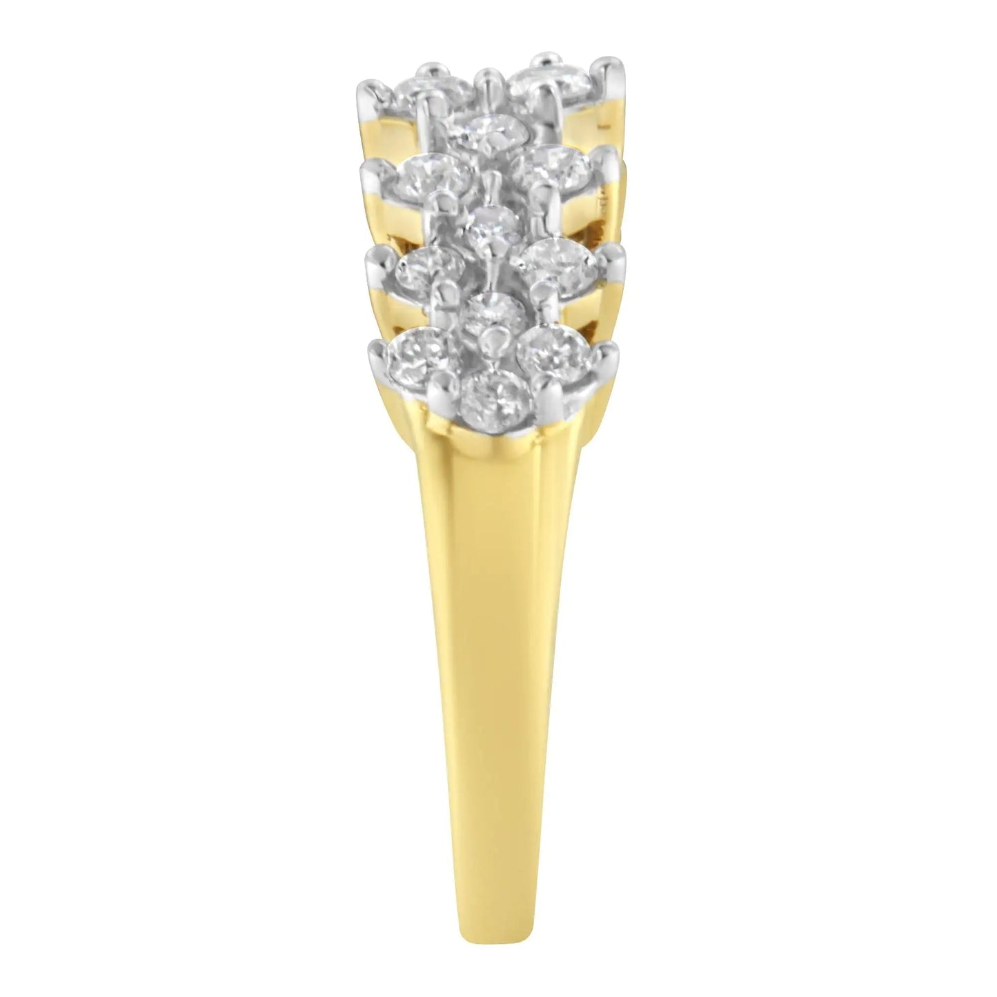 10K Yellow Gold Round Diamond Ring (1 cttw, J - K Color, I1 - I2 Clarity) - Jaazi Intl