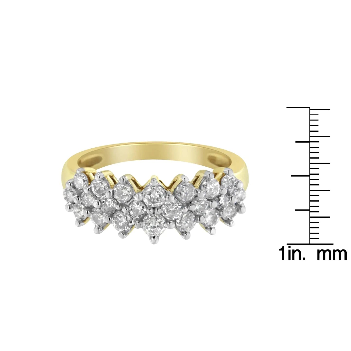 10K Yellow Gold Round Diamond Ring (1 cttw, J - K Color, I1 - I2 Clarity) - Jaazi Intl