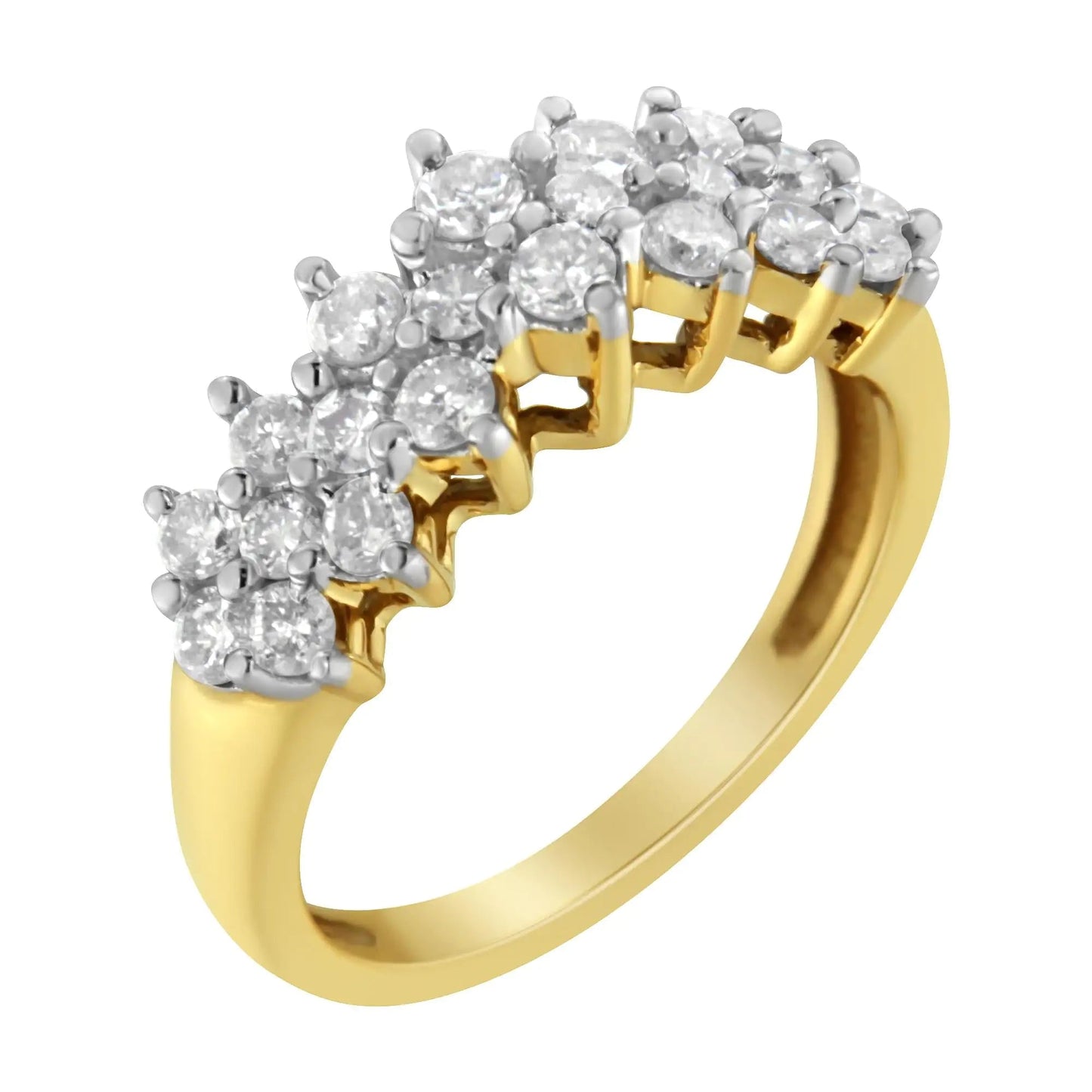 10K Yellow Gold Round Diamond Ring (1 cttw, J - K Color, I1 - I2 Clarity) - Jaazi Intl