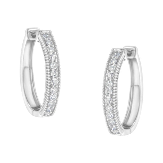 10KT White Gold Diamond Hoop Earring (1.00 cttw, H - I Color, I1 - I2 Clarity) - Jaazi Intl