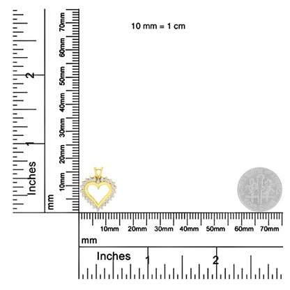 10KT Yellow Gold 1/2 cttw Diamond Open Heart Pendant (J - K, SI2 - I1) - Jaazi Intl