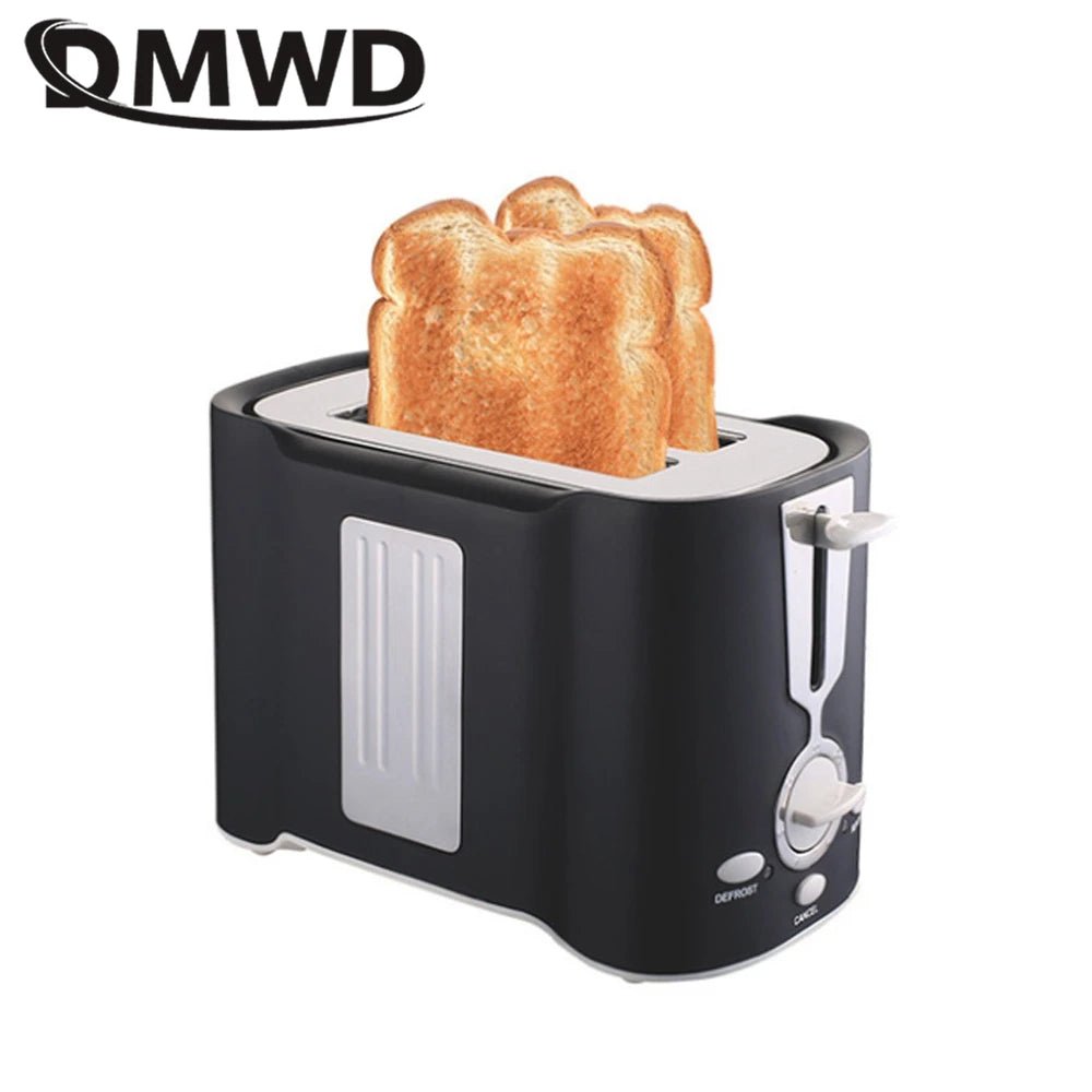 110V 220V Electric Toaster Automatic Bread Baking Machine Stainless steel Household Breakfast Toast Oven Sandwich Grill 2 Slice - Jaazi Intl