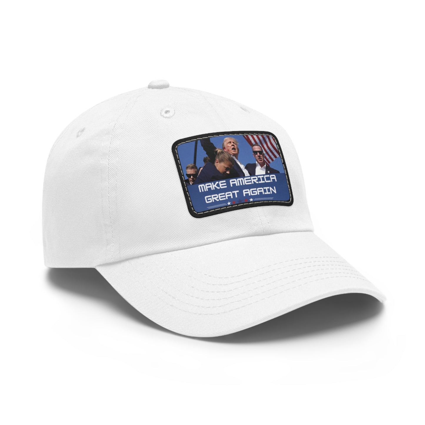 Make America Great Again Donald Trump Hat with Leather Patch (Rectangle)