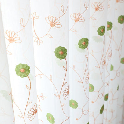 Garden embroidered window screen