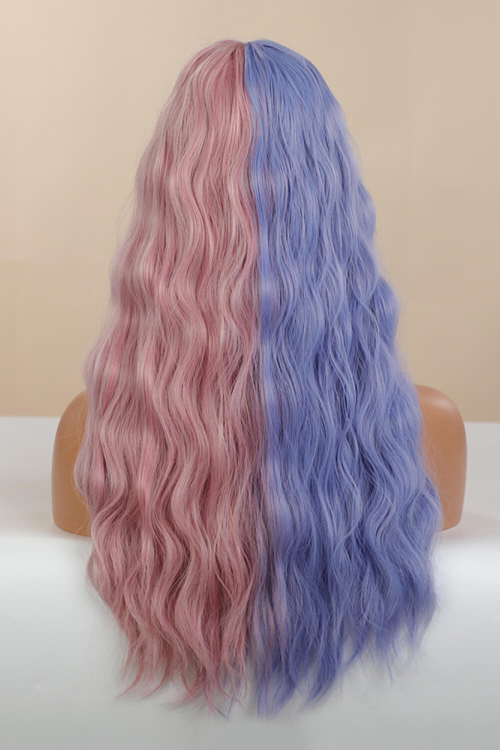 13*1" Full-Machine Wigs Synthetic Long Wave 26" in Blue/Pink Split Dye - Jaazi Intl