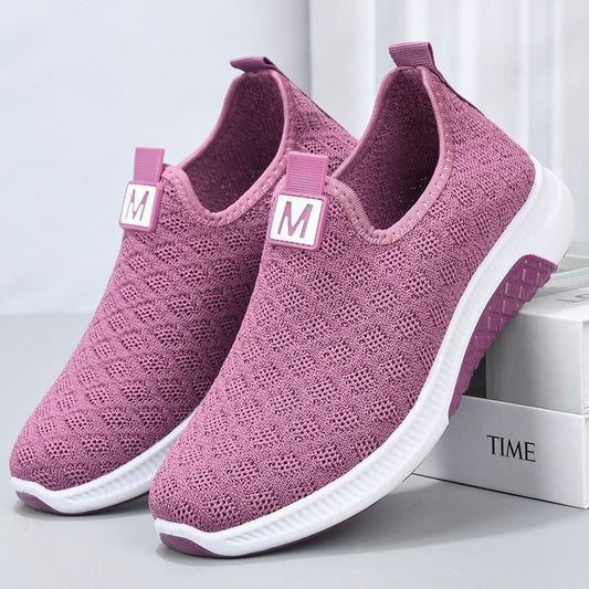 Summer Korean Mesh Comfortable Women Shoes Breathable Hollow Sports Walking Sneakers Casual Flat Ladies Solid Shoes