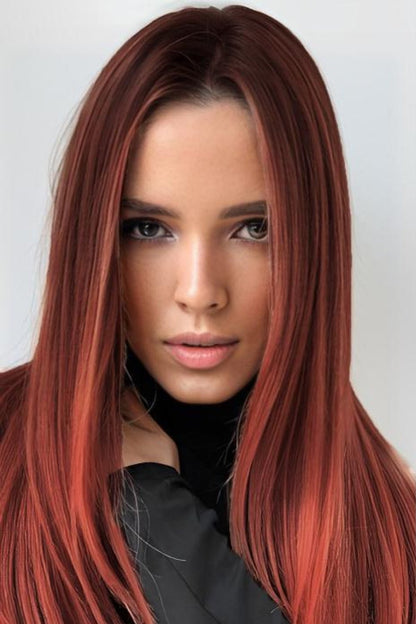 13*2" Full-Machine Wigs Synthetic Mid-Length Straight 27" - Jaazi Intl