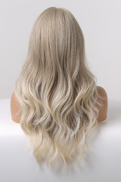 13*2" Lace Front Wigs Synthetic Long Wave 24" 150% Density in Medium Blonde Highlights - Jaazi Intl