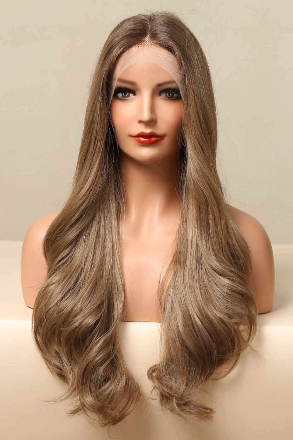 13*2" Lace Front Wigs Synthetic Long Wave 26" 150% Density in Golden Brown - Jaazi Intl