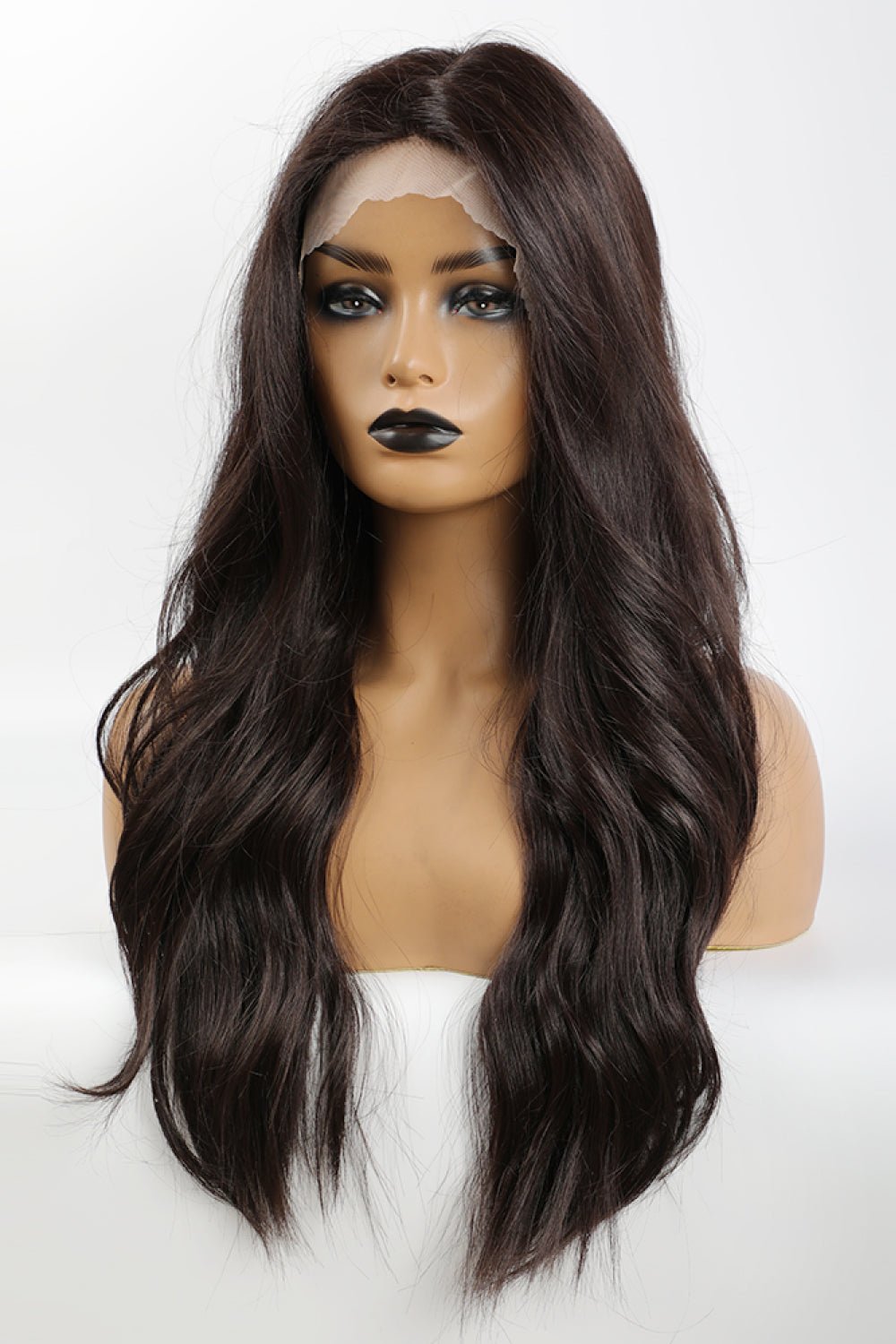 13*2" Lace Front Wigs Synthetic Long Wave 26" Heat Safe 150% Density in Brown - Jaazi Intl