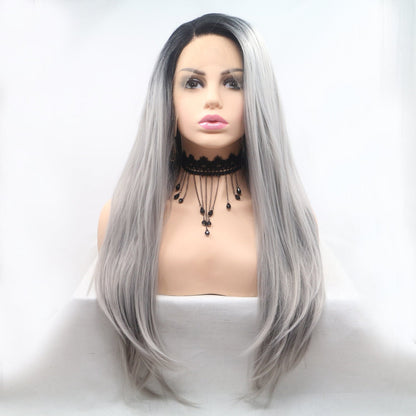 13*3" Lace Front Wigs Synthetic Long Straight 24" 130% Density - Jaazi Intl