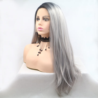 13*3" Lace Front Wigs Synthetic Long Straight 24" 130% Density - Jaazi Intl