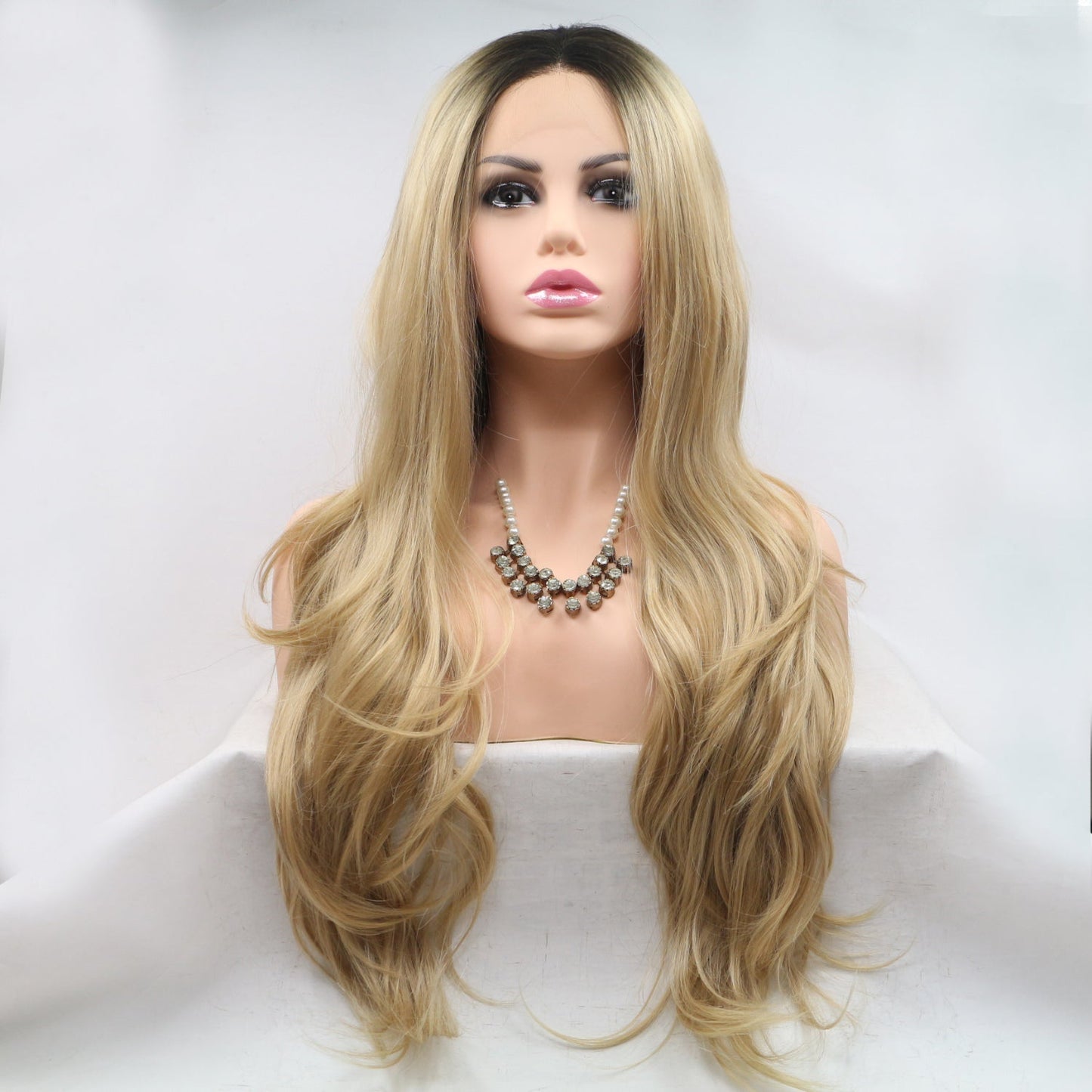 13*3" Lace Front Wigs Synthetic Long Wavy 24" 130% Density - Jaazi Intl