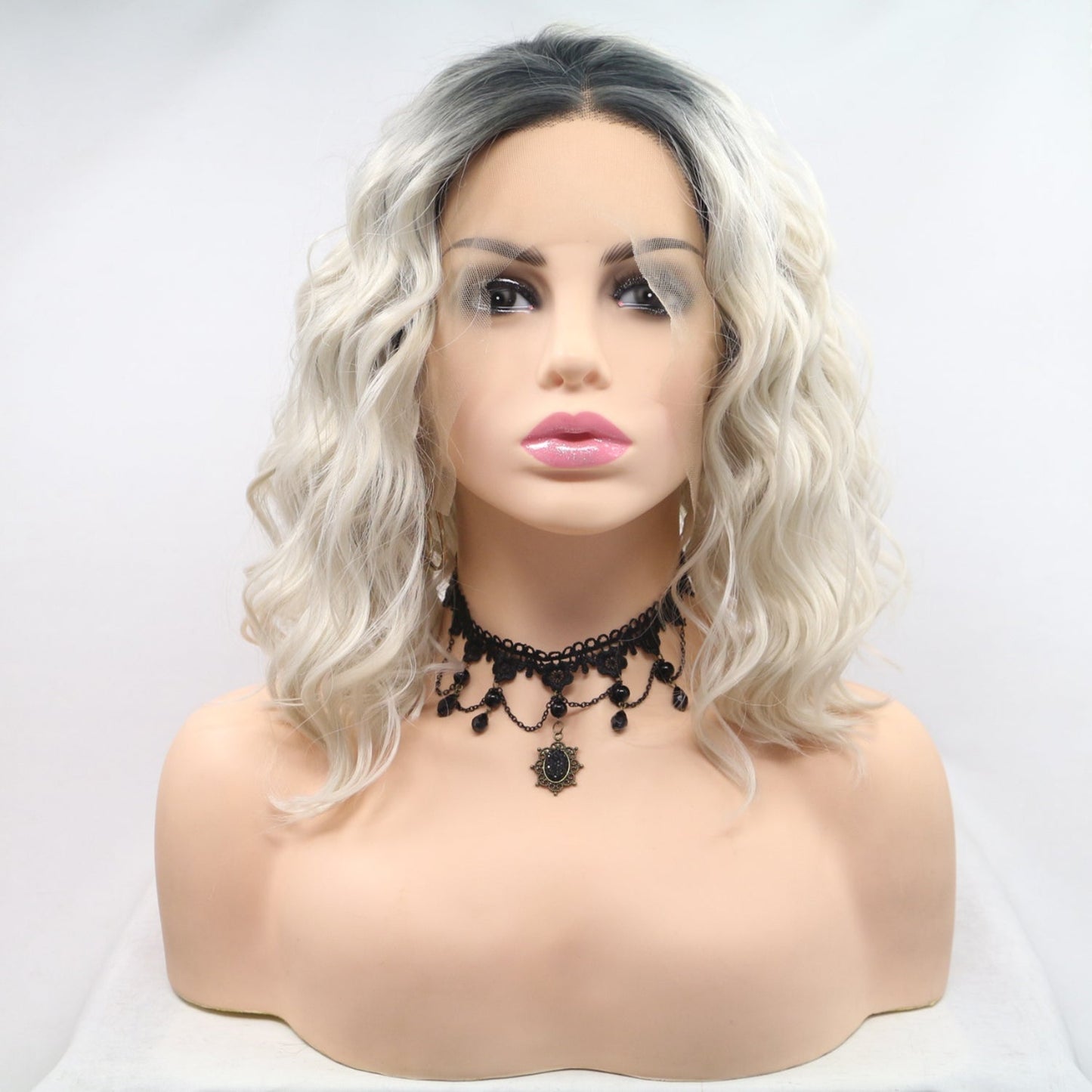 13*3" Lace Front Wigs Synthetic Mid-length Wavy 12" 130% Density - Jaazi Intl