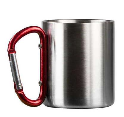 Portable Stainless Steel Cup For Camping Traveling Outdoor Cup With Handle Carabiner Climbing Backpacking Hiking Cups 200ml