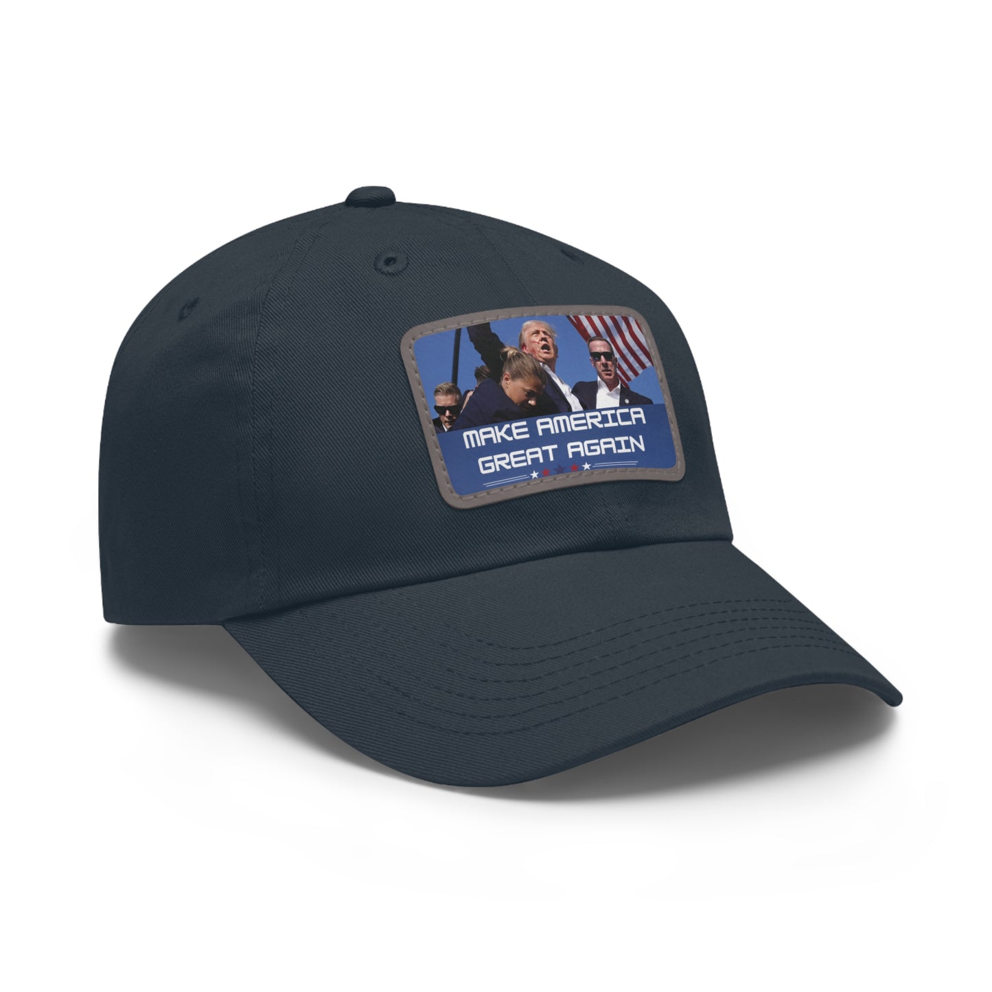 Make America Great Again Donald Trump Hat with Leather Patch (Rectangle)