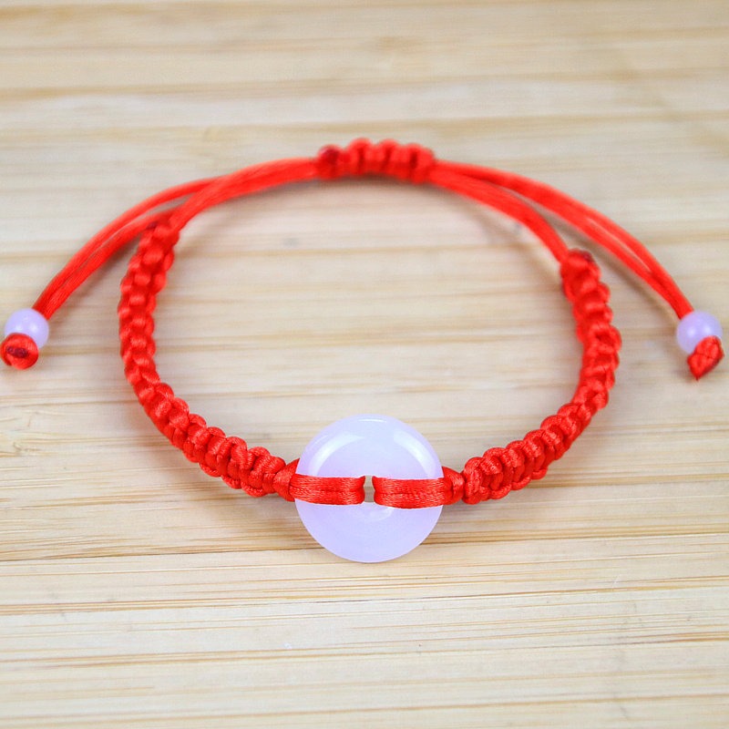 Bracelet en corde rouge Bunbun tissé à la main, pièce de monnaie en cuivre