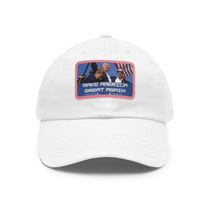 Make America Great Again Donald Trump Hat with Leather Patch (Rectangle)