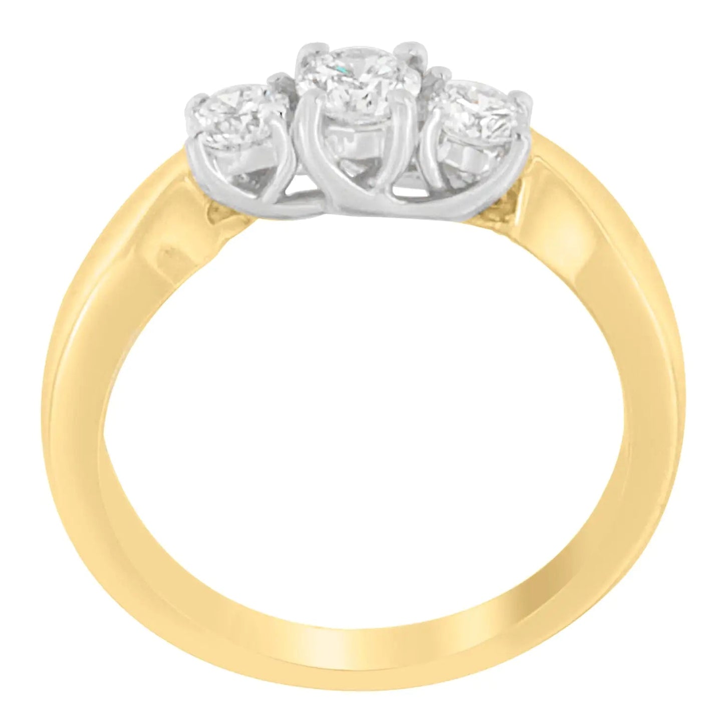 14K Two - Toned Gold 1/2 CTTW Round - cut Diamond Ring (G - H, SI1 - SI2) - Jaazi Intl