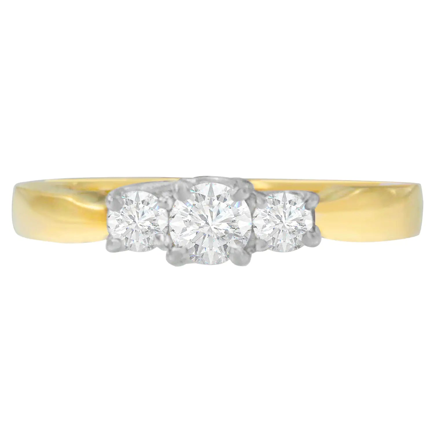 14K Two - Toned Gold 1/2 CTTW Round - cut Diamond Ring (G - H, SI1 - SI2) - Jaazi Intl