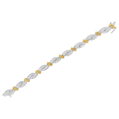 14K Two - Toned Princess - cut Diamond Bracelet (4 cttw, H - I Color, SI2 - I1 Clarity) - Jaazi International